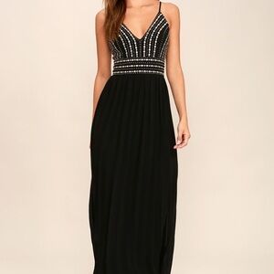 Lulu's Black and White Maxi Dress